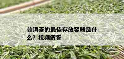 普洱茶的更佳存放容器是什么？视频解答