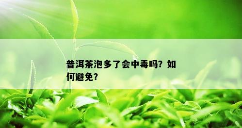 普洱茶泡多了会中吗？如何避免？