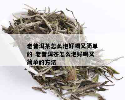 老普洱茶怎么泡好喝又简单的-老普洱茶怎么泡好喝又简单的方法