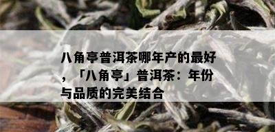 八角亭普洱茶哪年产的更好，「八角亭」普洱茶：年份与品质的完美结合