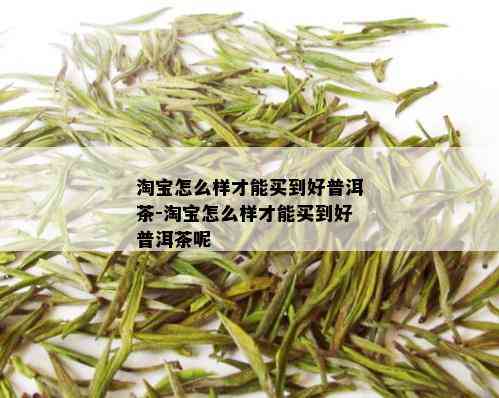 淘宝怎么样才能买到好普洱茶-淘宝怎么样才能买到好普洱茶呢