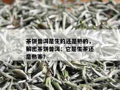 茶饼普洱是生的还是熟的，解密茶饼普洱：它是生茶还是熟茶？