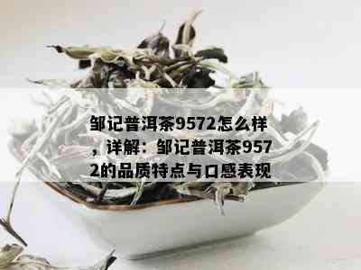 邹记普洱茶9572怎么样，详解：邹记普洱茶9572的品质特点与口感表现