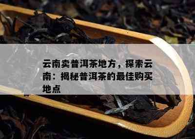 云南卖普洱茶地方，探索云南：揭秘普洱茶的更佳购买地点