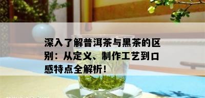 深入了解普洱茶与黑茶的区别：从定义、制作工艺到口感特点全解析！