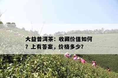 大益普洱茶：收藏价值如何？上有答案，价格多少？