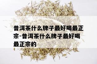 普洱茶什么牌子更好喝最正宗-普洱茶什么牌子更好喝最正宗的