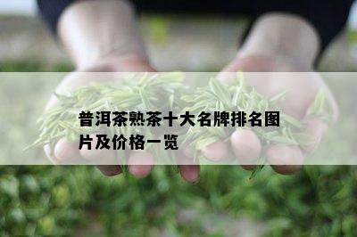 普洱茶熟茶十大名牌排名图片及价格一览