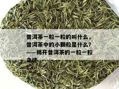 普洱茶一粒一粒的叫什么，普洱茶中的小颗粒是什么？——揭开普洱茶的一粒一粒之谜