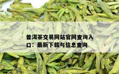 普洱茶交易网站官网查询入口：最新下载与信息查询