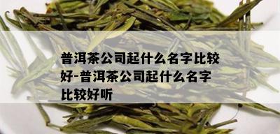 普洱茶公司起什么名字比较好-普洱茶公司起什么名字比较好听