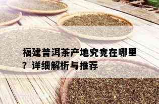 福建普洱茶产地究竟在哪里？详细解析与推荐