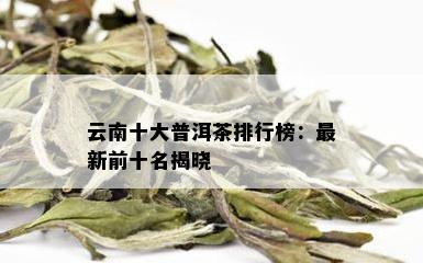 云南十大普洱茶排行榜：最新前十名揭晓