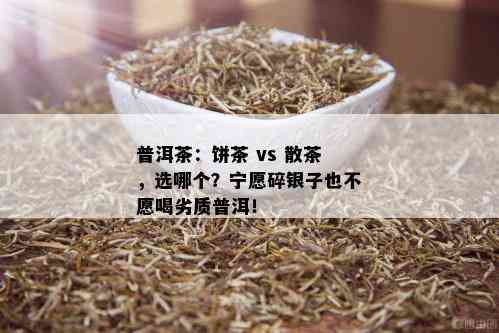 普洱茶：饼茶 vs 散茶，选哪个？宁愿碎银子也不愿喝劣质普洱！