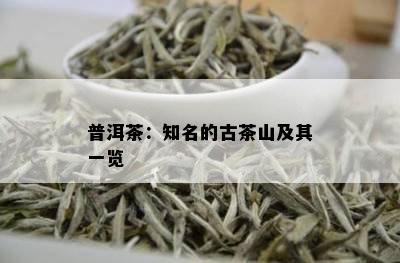 普洱茶：知名的古茶山及其一览