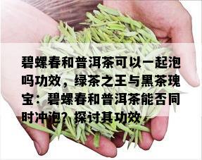 碧螺春和普洱茶可以一起泡吗功效，绿茶之王与黑茶瑰宝：碧螺春和普洱茶能否同时冲泡？探讨其功效