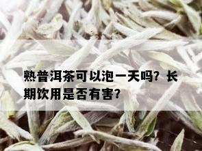 熟普洱茶可以泡一天吗？长期饮用是否有害？