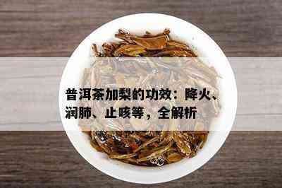 普洱茶加梨的功效：降火、润肺、止咳等，全解析