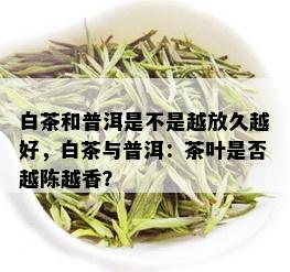 白茶和普洱是不是越放久越好，白茶与普洱：茶叶是否越陈越香？