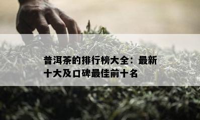 普洱茶的排行榜大全：最新十大及口碑更佳前十名