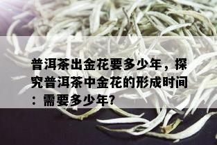 普洱茶出金花要多少年，探究普洱茶中金花的形成时间：需要多少年？