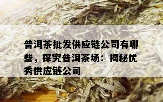 普洱茶批发供应链公司有哪些，探究普洱茶场：揭秘优秀供应链公司