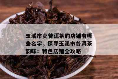 玉溪市卖普洱茶的店铺有哪些名字，探寻玉溪市普洱茶韵味：特色店铺全攻略