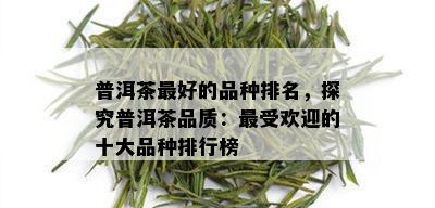 普洱茶更好的品种排名，探究普洱茶品质：更受欢迎的十大品种排行榜