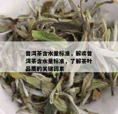 普洱茶含水量标准，解读普洱茶含水量标准，了解茶叶品质的关键因素