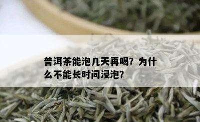 普洱茶能泡几天再喝？为什么不能长时间浸泡？