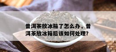 普洱茶放冰箱了怎么办，普洱茶放冰箱后该如何处理？