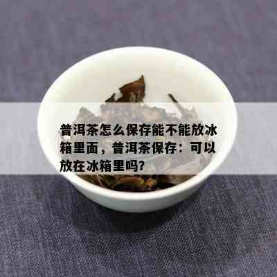 普洱茶怎么保存能不能放冰箱里面，普洱茶保存：可以放在冰箱里吗？