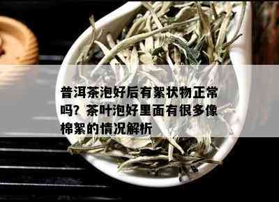 普洱茶泡好后有絮状物正常吗？茶叶泡好里面有很多像棉絮的情况解析