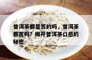 普洱茶都是苦的吗，普洱茶都苦吗？揭开普洱茶口感的秘密