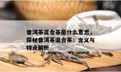 普洱茶混合茶是什么意思，探秘普洱茶混合茶：含义与特点解析