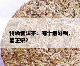 特级普洱茶：哪个更好喝、最正宗？