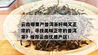 云南哪里产普洱茶好喝又正宗的，寻找美味正宗的普洱茶？推荐云南优质产区！