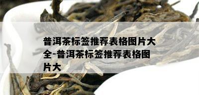 普洱茶标签推荐表格图片大全-普洱茶标签推荐表格图片大