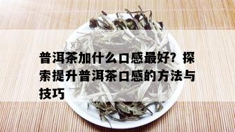 普洱茶加什么口感更好？探索提升普洱茶口感的方法与技巧