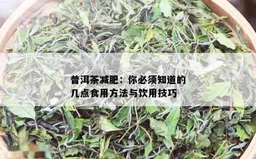 普洱茶减肥：你必须知道的几点食用方法与饮用技巧