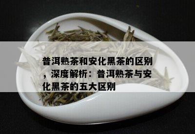 普洱熟茶和安化黑茶的区别，深度解析：普洱熟茶与安化黑茶的五大区别