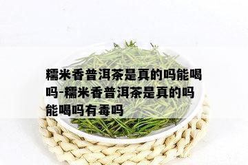 糯米香普洱茶是真的吗能喝吗-糯米香普洱茶是真的吗能喝吗有吗