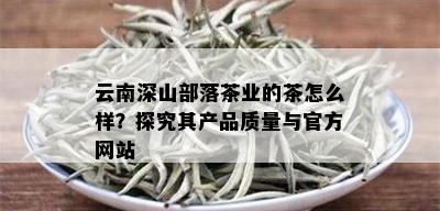 云南深山部落茶业的茶怎么样？探究其产品质量与官方网站