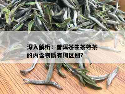 深入解析：普洱茶生茶熟茶的内含物质有何区别？