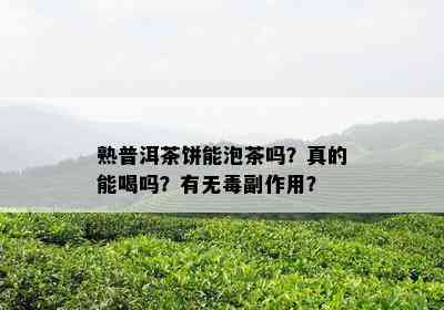 熟普洱茶饼能泡茶吗？真的能喝吗？有无副作用？