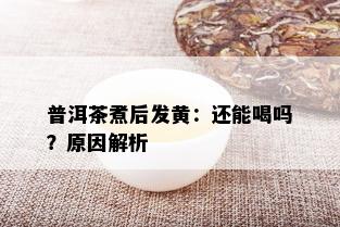 普洱茶煮后发黄：还能喝吗？原因解析