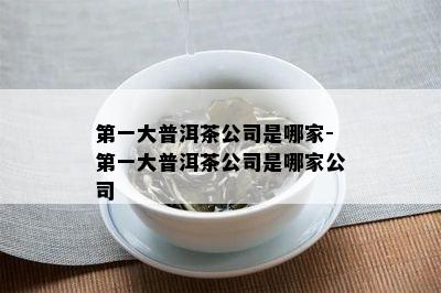 之一大普洱茶公司是哪家-之一大普洱茶公司是哪家公司