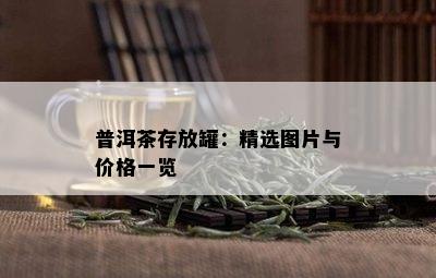 普洱茶存放罐：精选图片与价格一览