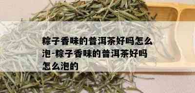 粽子香味的普洱茶好吗怎么泡-粽子香味的普洱茶好吗怎么泡的