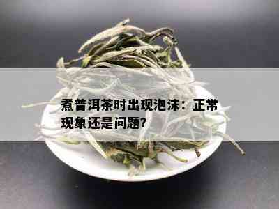 煮普洱茶时出现泡沫：正常现象还是问题？